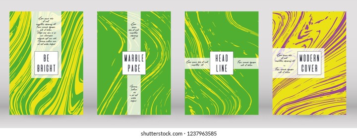 Modern Marble Cover Design for your Business with Abstract Lines. Futuristic Poster, Flyer, Layout with Liquid Pattern for Branding, Identity, Annual Report. Vector minimalistic brochure. Luxury.