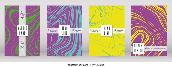Modern Marble Cover Design for your Business with Abstract Lines. Futuristic Poster, Flyer, Layout with Liquid Pattern for Branding, Identity, Annual Report. Vector minimalistic brochure. Luxury.