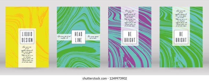 Modern Marble Cover Design for your Business with Abstract Lines. Futuristic Poster, Flyer, Layout with Liquid Pattern for Branding, Identity, Annual Report. Vector minimalistic brochure. Luxury.