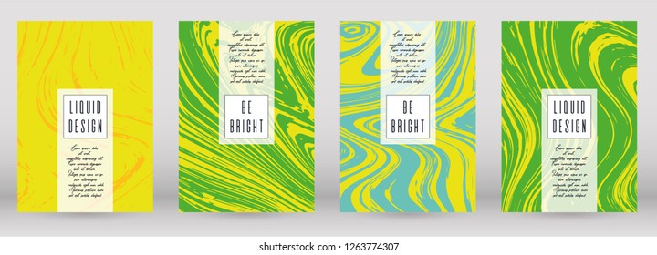 Modern Marble Cover Design for your Business with Abstract Lines. Futuristic Poster, Flyer, Layout with Liquid Pattern for Branding, Identity, Annual Report. Vector minimalistic brochure. Luxury.