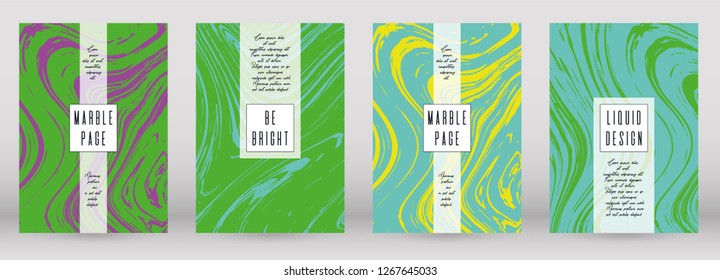 Modern Marble Cover Design for your Business with Abstract Lines. Futuristic Poster, Flyer, Layout with Liquid Pattern for Branding, Identity, Annual Report. Vector minimalistic brochure. Luxury.