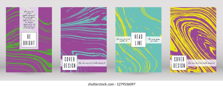 Modern Marble Cover Design for your Business with Abstract Lines. Futuristic Poster, Flyer, Layout with Liquid Pattern for Branding, Identity, Annual Report. Vector minimalistic brochure. Luxury.