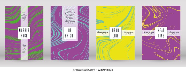Modern Marble Cover Design for your Business with Abstract Lines. Futuristic Poster, Flyer, Layout with Liquid Pattern for Branding, Identity, Annual Report. Vector minimalistic brochure. Luxury.