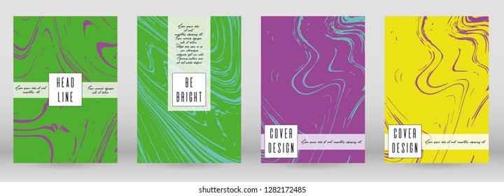 Modern Marble Cover Design for your Business with Abstract Lines. Futuristic Poster, Flyer, Layout with Liquid Pattern for Branding, Identity, Annual Report. Vector minimalistic brochure. Luxury.