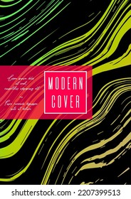Modern Marble Cover Design for your Business with Abstract Lines. Futuristic Poster, Flyer, Layout with Liquid Pattern for Branding, Identity, Annual Report. Vector minimalistic brochure. Luxury.
