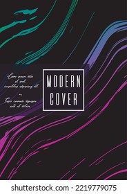 Diseño moderno de la cubierta de mármol para su negocio con líneas abstractas. Afiche futurista, volante, diseño con patrón líquido para promoción de marca, identidad, informe anual. Folleto minimalista de vectores. Lujo.