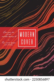 Modern Marble Cover Design for your Business with Abstract Lines. Futuristic Poster, Flyer, Layout with Liquid Pattern for Branding, Identity, Annual Report. Vector minimalistic brochure. Luxury.