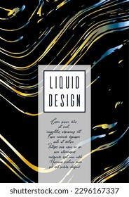 Modernes Marmor Cover Design für Ihr Unternehmen mit abstrakten Linien. Futuristisches Poster, Flyer, Layout mit Liquid Muster für Branding, Identity, Geschäftsbericht. Vektorminimalistische Broschüre. Luxus.
