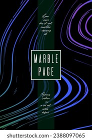 Modern Marble Cover Design for your Business with Abstract Lines. Futuristic Poster, Flyer, Layout with Liquid Pattern for Branding, Identity, Annual Report. Vector minimalistic brochure. Luxury.