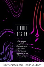 Modern Marble Cover Design for your Business with Abstract Lines. Futuristic Poster, Flyer, Layout with Liquid Pattern for Branding, Identity, Annual Report. Vector minimalistic brochure. Luxury.