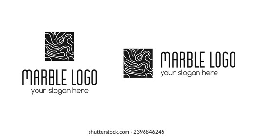 Modernes Marmor-Logo. Line Art for Shop and Business. Vektorgrafik.