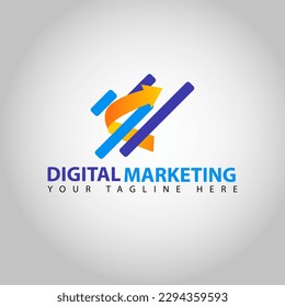 Modern marketing business logo vector template, digital marketing, direction. start-up design concept