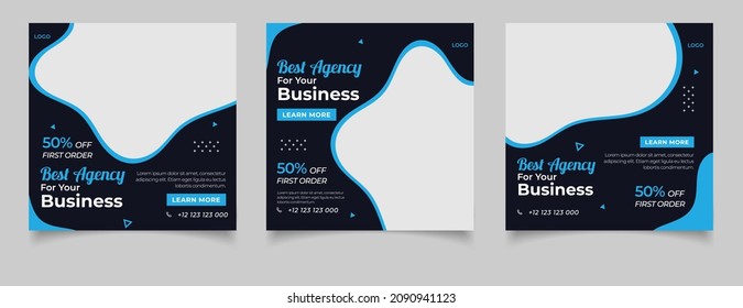 Modern marketing corporate social media post