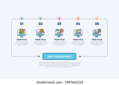 Modern marketing infographics design template vector