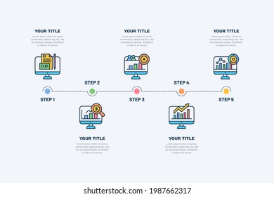 Modern marketing infographics design template vector