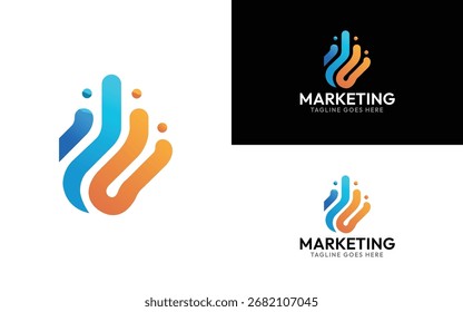 Modern Marketing Logo Vector Design, Abstract Business Branding Icon, Digital Agency, Creative Corporate Identity