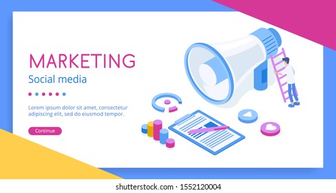 Modern Marketing Vector Isometric Illustration Stock Vector (Royalty ...