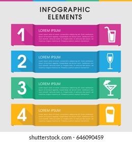 Modern martini infographic template. infographic design with martini icons includes drink, wine glass. can be used for presentation, diagram, annual report, web design.