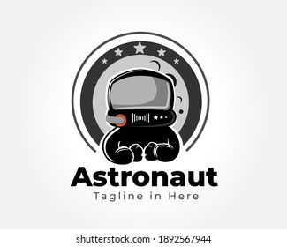 modern mascot astronaut design operator service logo design illustration inspiration