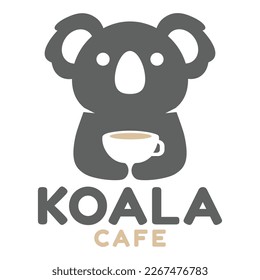 Modern mascot flat design simple minimalist cute koala logo icon design template vector with modern illustration concept style for cafe, coffee shop, restaurant, badge, emblem and label