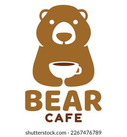 Modern mascot flat design simple minimalist cute honey bear logo icon design template vector with modern illustration concept style for cafe, coffee shop, restaurant, badge, emblem and label
