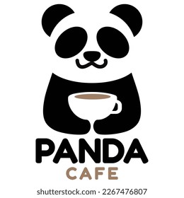 Modern mascot flat design simple minimalist cute panda logo icon design template vector with modern illustration concept style for cafe, coffee shop, restaurant, badge, emblem and label