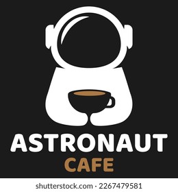 Modernes Maskottflaedesign mit einfachem minimalistisch-süßem Astronautenlogo Symbol-Design-Vorlage Vektorgrafik mit modernem Design-Stil für Café, Café, Café, Restaurant, Badge, Emblem und Label