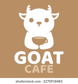 Modern mascot flat design simple minimalist cute goat sheep lamb logo icon design template vector with modern illustration concept style for cafe, coffee shop, restaurant, badge, emblem and label