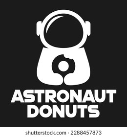 Modernes Maskottflaedesign mit einfachem minimalistisch-süßem Astronauten Donut Logo Symbol-Design-Vorlage Vektorgrafik mit modernem Design-Stil für Café, Bäckerei, Restaurant, Badge, Emblem und Label