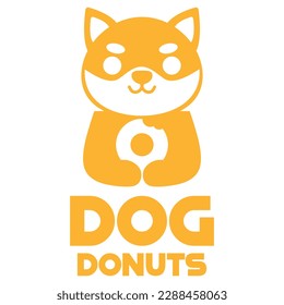 Modern mascot flat design simple minimalist cute dog donut logo icon design template vector with modern illustration concept style for cafe, bakery shop, restaurant, badge, emblem and label