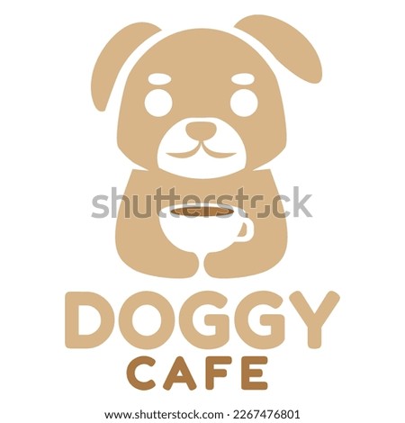 Modern mascot flat design simple minimalist cute dog logo icon design template vector with modern illustration concept style for cafe, coffee shop, restaurant, badge, emblem and label