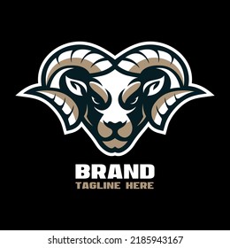 Modern mascot head goat logo. Vector illustration