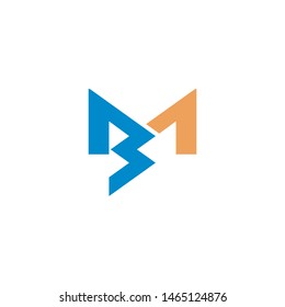 modern masculine initial BM letter logo vector