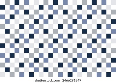 Modern masculine pattern abstract geometric texture surface.Dark and light blue square on white background for male shirt fabric wrapping cloth print wallpaper cover decoration