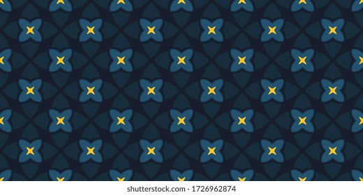 Modern masculine pattern elegant floral design. Wax print block for apparel textile, ladies dress fabric, mens shirt, fashion garment, wrapping cloth, swimwear. Minimal monochrome dim blue arrangement