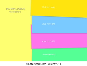Modern material design background, abstract colorful background, vector illustration
