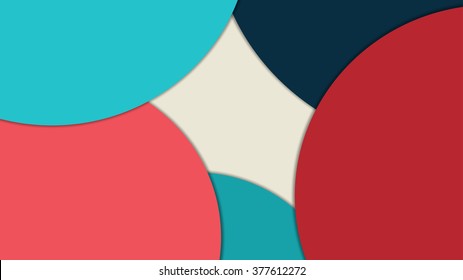Modern material design background of circles with shadows