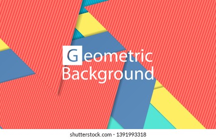Modern material design. Geometric background. Cover layout template. 3d illustration. Abstract paper cut background. Vector.