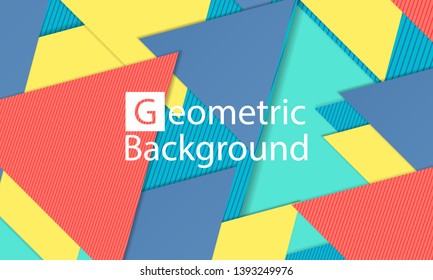 Modern material design. Geometric background. Cover layout template. 3d illustration. Abstract paper cut background. Vector.
