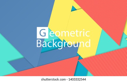 Modern material design. Geometric background. Cover layout template. 3d illustration. Abstract paper cut background. Vector.