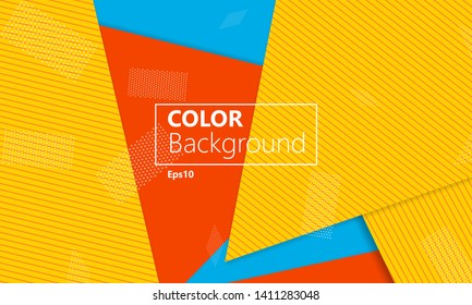 Modern material design. Geometric background. Cover layout template. 3d illustration. Abstract paper cut background. Vector.