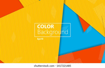 Modern material design. Geometric background. Cover layout template. 3d illustration. Abstract paper cut background. Vector.