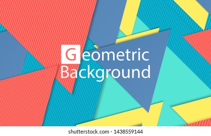 Modern material design. Geometric background. Cover layout template. 3d illustration. Abstract paper cut background. Vector.