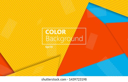 Modern material design. Geometric background. Cover layout template. 3d illustration. Abstract paper cut background. Vector.