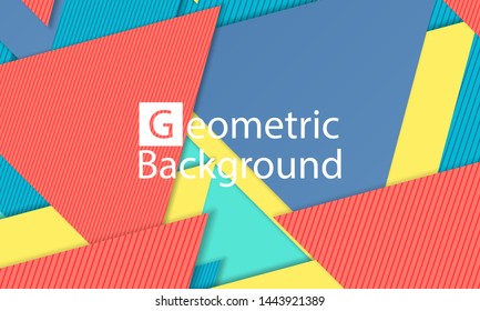 Modern material design. Geometric background. Cover layout template. 3d illustration. Abstract paper cut background. Vector.