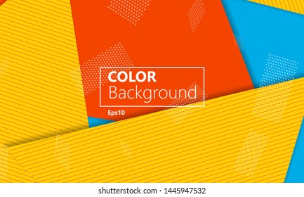 Modern material design. Geometric background. Cover layout template. 3d illustration. Abstract paper cut background. Vector.
