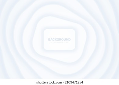 Modern Material Design Light Morphism Spinning Rounded Rectangle 3D Vector Futuristic Abstract Technology Background. Render Graphic Geometric Structure Empty White Wallpaper. Blank Blur Backdrop
