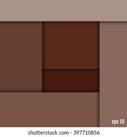 Modern material design template. Material design trendy
background. Geometric shapes and natural colors balance. Realistic abstract technology. Brown color scheme