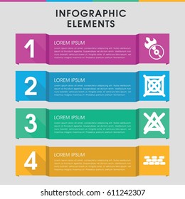 Modern material infographic template. infographic design with material icons includes no bleaching. can be used for presentation, diagram, annual report, web design. 