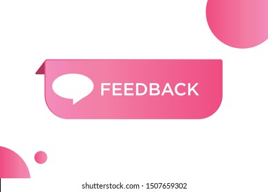 Modern material style feedback button. Pink gradient of element and conversation bubble icon on isolated white background.